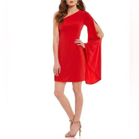 Trina Turk NWT Musa Asymmetrical Dress in Red size XS - Picture 1 of 5